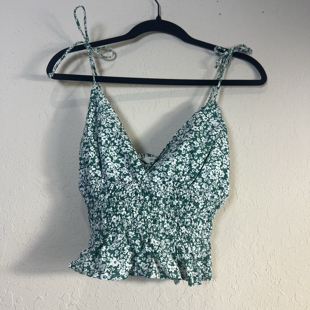 Sim & Sam Top Cropped Babydoll Festival Coastal Cowboy Festival Cotton Straps